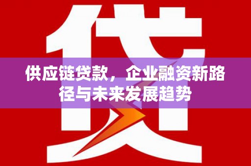 文峰供应链贷款，企业融资新路径与未来发展趋势