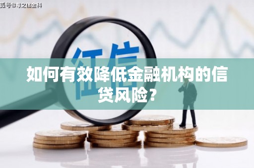 文峰如何有效降低金融机构的信贷风险？