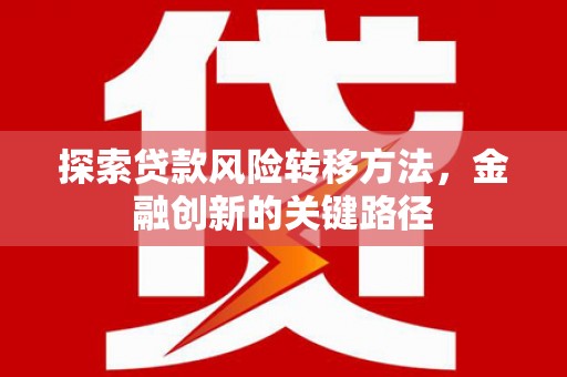 文峰探索贷款风险转移方法，金融创新的关键路径