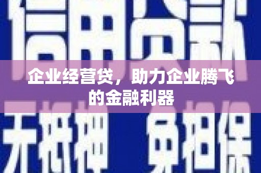 文峰企业经营贷，助力企业腾飞的金融利器