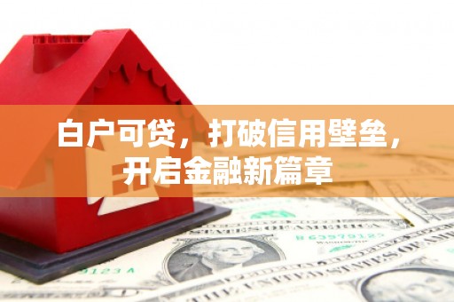 文峰白户可贷，打破信用壁垒，开启金融新篇章