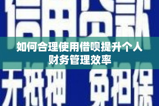 文峰如何合理使用借呗提升个人财务管理效率