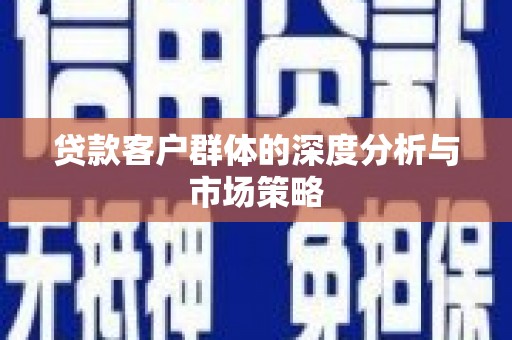 文峰贷款客户群体的深度分析与市场策略