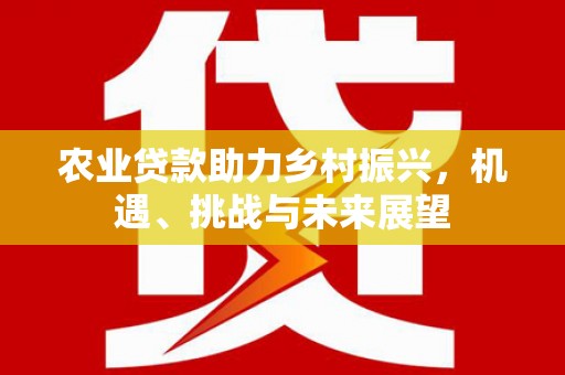 文峰农业贷款助力乡村振兴，机遇、挑战与未来展望
