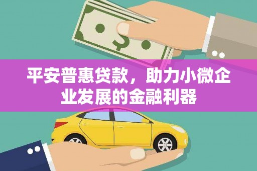 文峰平安普惠贷款，助力小微企业发展的金融利器