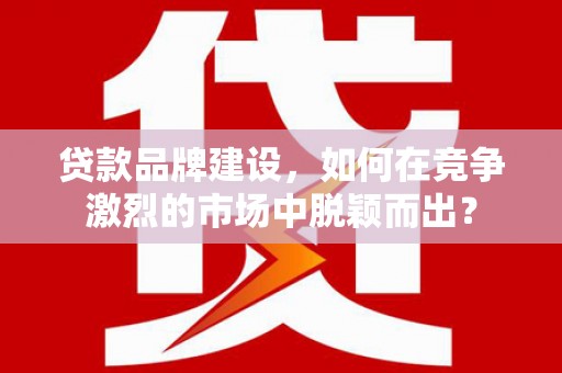 文峰贷款品牌建设，如何在竞争激烈的市场中脱颖而出？
