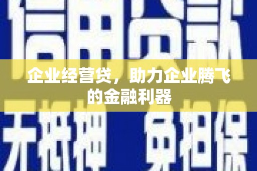 文峰企业经营贷，助力企业腾飞的金融利器