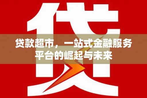 文峰贷款超市，一站式金融服务平台的崛起与未来