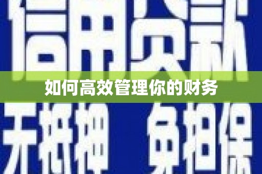 文峰如何高效管理你的财务