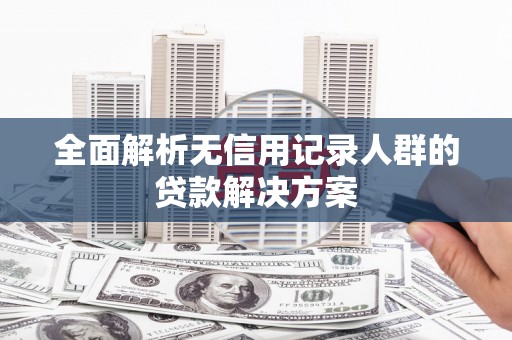 文峰全面解析无信用记录人群的贷款解决方案